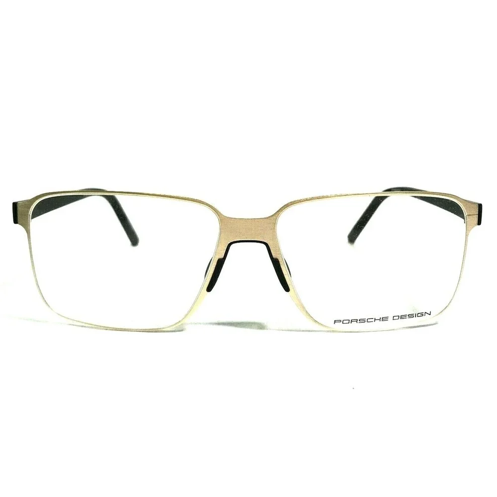 Porsche Design Eyeglasses Frames P8313 B Matte Gold Black Square 57-15-145